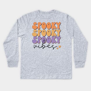 Spooky Spooky Spooky vibes Kids Long Sleeve T-Shirt